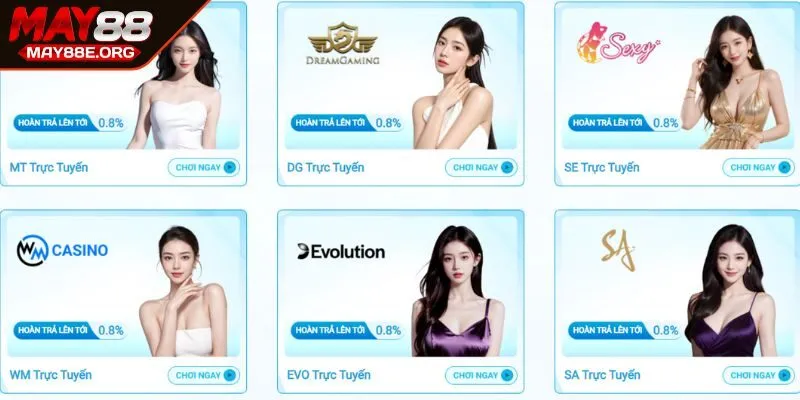 Giới thiệu tổng quát về Live Casino MAY88