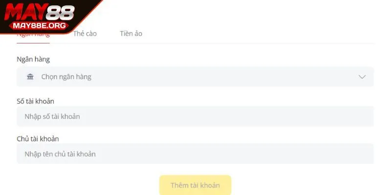 Những hình thức rút tiền MAY88 đang được cung cấp